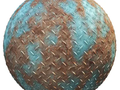 20 PBR blue rusty metal material   textures   sbsar Texture