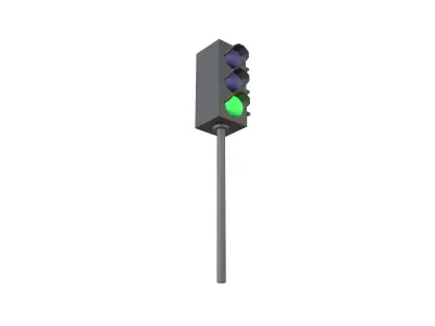 Traffic Light v2 006 Low-poly 3D model