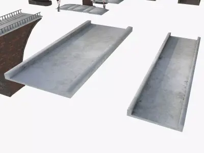 a set of railway bridges Low-poly 3D model