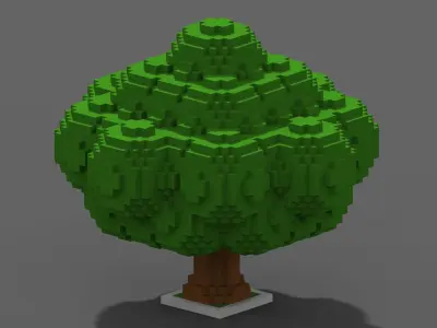 Tree Voxel - 9 Low-poly 3D model