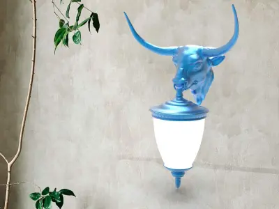 Buffalo Head Wall Lamp 3D print model