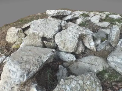 Rubble mound concrete 1 Low-poly 3D model