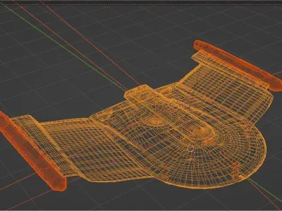 Romulan V-6 Gallant Wing Cruiser from Star Trek Lore Low-poly 3D model