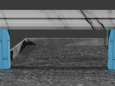 Bus Station Model Low-poly 3D model