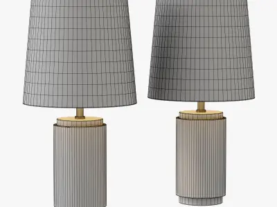 Small Pillar Table Lamp - Antique Brass 3D model