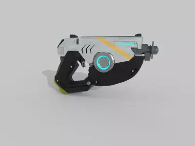 scifigun futuristic gun Low-poly 3D model