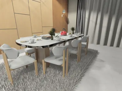 Modern Dining Room Table Free 3D model