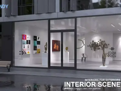 Interior Scene 05 - Art Gallery 3D model