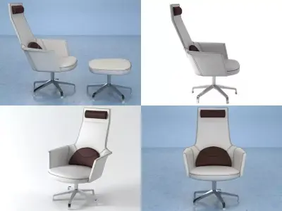Cooper four different office chairs and footstool 3D model