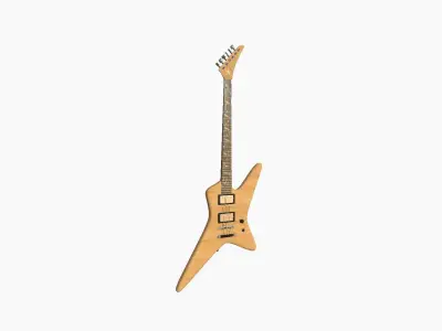 Electric Guitar I09 Light Wood - Music Instrument Design Free low-poly 3D model