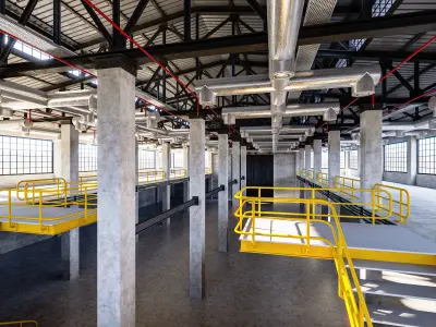 Factory Warehouse Interior Low-poly 3D model