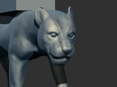 Tutankhamun on the Back of a Leopard statue 3D Printable model 3D print model