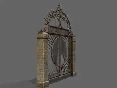 Old Metal Gate Low-poly 3D model
