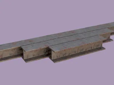Iron Beams Low-poly 3D model