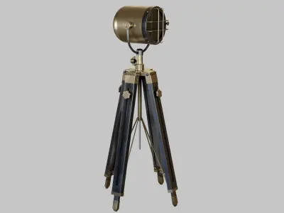 Game - Ready Industrial spotlight Low-poly 3D model