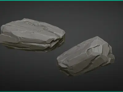 Stylized Rock Surface - 30 Brushes - alphas - bonus brush 3D model