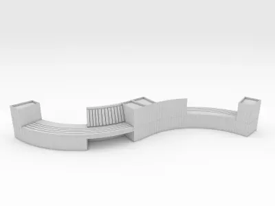 Bench Park 8 3D model