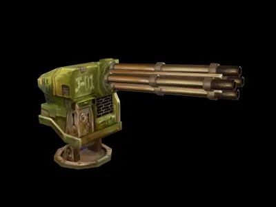 Mechanical-ship world of warcraft grenade launcher 3D model