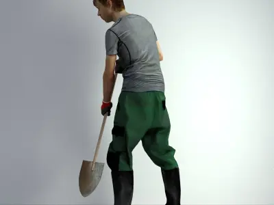 3D Scan Man Gardenner Worker 009  3D model