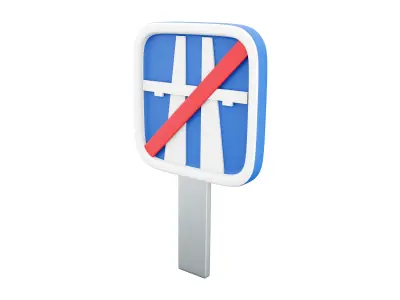  3d  freeway finish symbol  cartoon icon 3D model