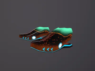 Sci-fi Shoe Low-poly 3D model