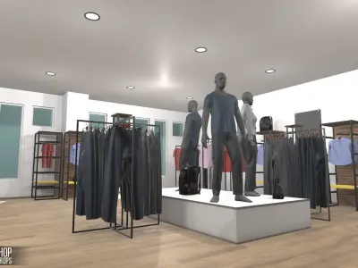 Fashion shop - interior and props Low-poly 3D model
