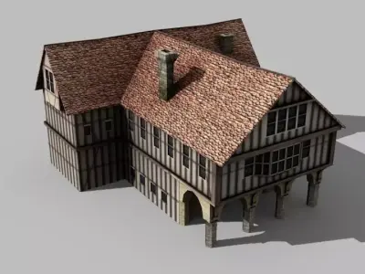 Town Hall Low-poly 3D model