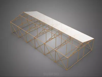 EMPTY ARCHITECTURAL GREENHOUSE HOTHOUSE GLASSHOUSE FARMS GARDEN 3D model