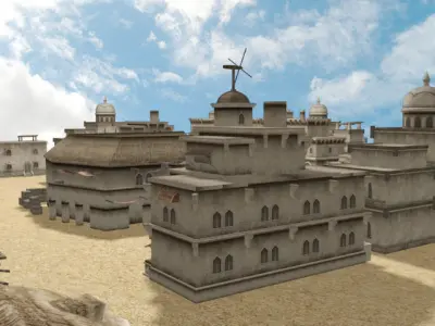 Arabic envirotment low poly Low-poly 3D model