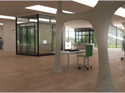 Cubic Building Low-poly 3D model