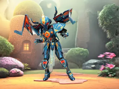 Cyber Mecha Guardian model pack Low-poly 3D model