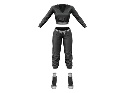 RnB Street Style Full Outfit Low-poly 3D model