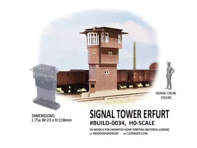 BUILD-0034 Signal Tower Erfurt Station H0-scale 3D print model