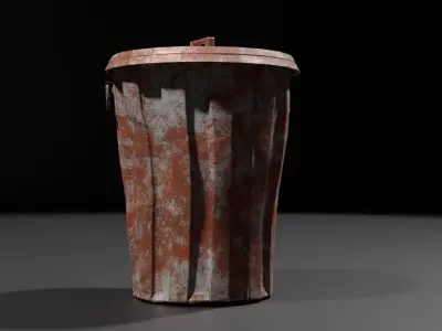 waste box Low-poly 3D model