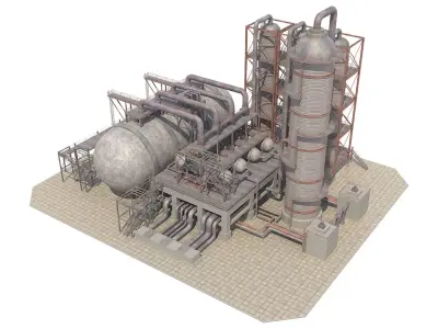 Industrial Oil Refinery 06 Low-poly 3D model