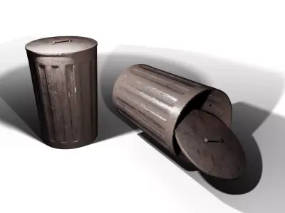 Low Poly Garbage Cans Low-poly 3D model