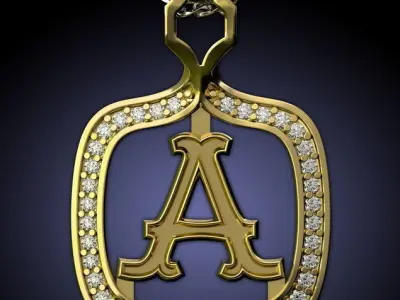  Letter Pendants 3D Model Pack