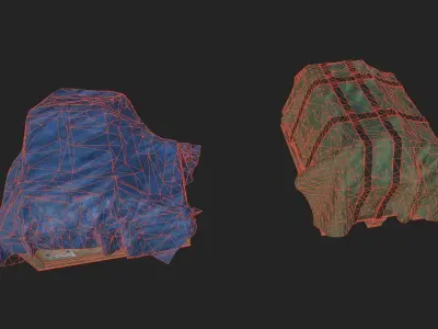 Wooden Shack Pack Low-poly 3D model