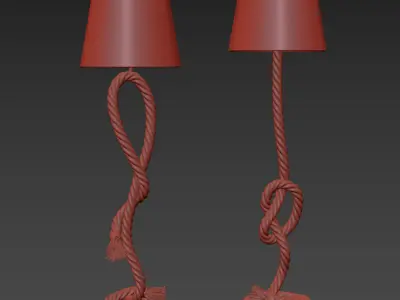 Floor lamp Rope 160 3D model