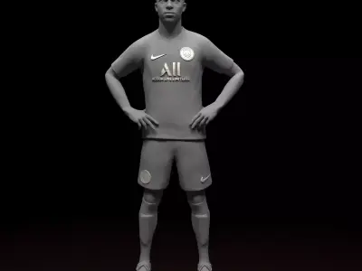 Kylian Mbappe footbaler stl file 3d model 3D print model