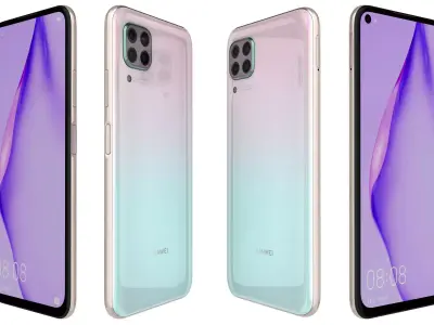 Huawei P40 Lite Light Pink High Poly  3D model