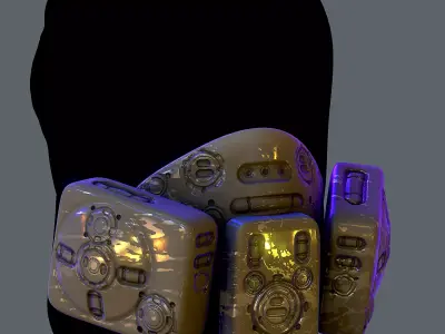 Gas mask helmet scifi Low-poly character art game space Low-poly 3D model 7