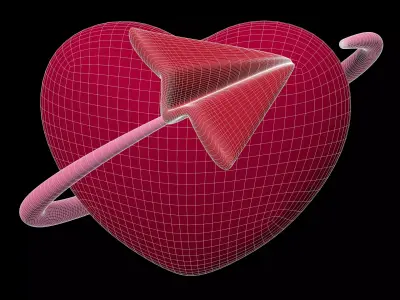 c4d love cartoon love max blender Low-poly 3D model