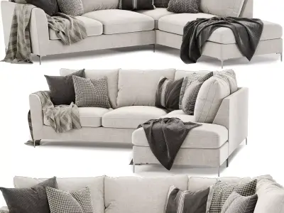 Legend Fabric Corner Sofa 3D model