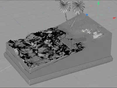 Beach Ocean Animated 3D model