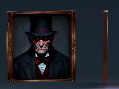 Stylized Halloween Props - Creepy Painting  Low-poly 3D model