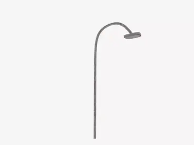 Rust Curve Lamp Pole 2 Low-poly 3D model