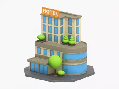 Hotel 3D Illustration 3D model