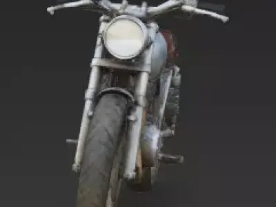 Vintage Rusty Cafe Racer Motorcycle 3D Model Low-poly 3D model