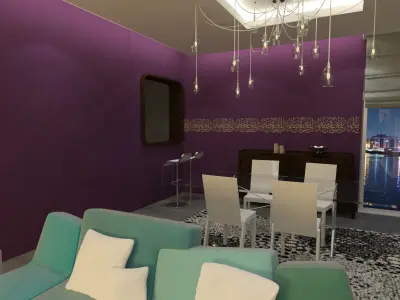 3D Living Room Interior 3D model
